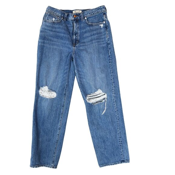Madewell Womens The Dad Jeans Relaxed Straight Size 27 (Fits 30x27) Blue Classic - Picture 1 of 10